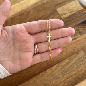 Cross gold/diamond bracelet